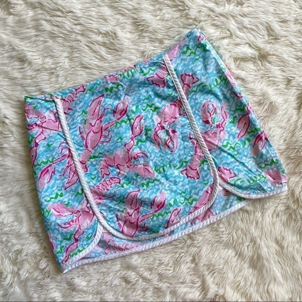 Lilly Pulitzer skirt skort cala in lobstah roll mini colorful blue pink 0